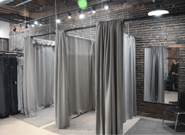 fitting rooms to try dresses on
