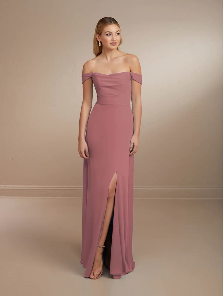 Picture of bridesmaid in dark pink Christina Wu dress