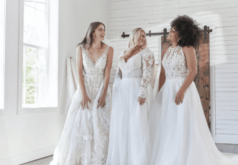 Picture of three brides all happy in white dresses